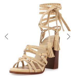 Michael Kors Collection suede lace up sandals.